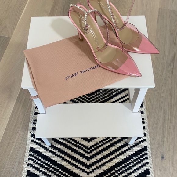 Stuart Weitzman Sparkle Pink Nude Sandals - Picture 7 of 7